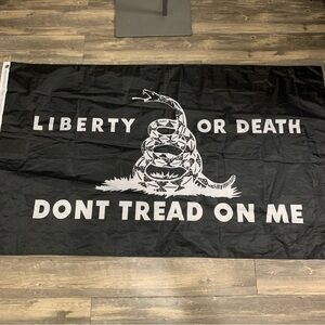 Liberty or Death Black Gadsden Flag big